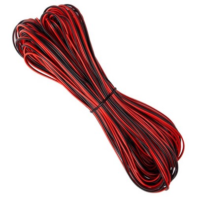 30 Meter Electrical Wire Black Red 22AWG 2 Core Electrical Wire Cable Twin...