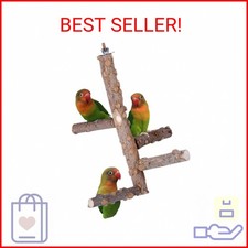 Bird Perch Nature Wood Stand for 3-4pcs Small Medium Parrots M 