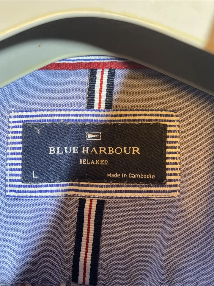 Blue Harbour Long Sleeve Shirt Button Up Size Large Relaxed Fit - Image 2 of 4