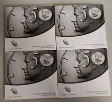 50ème anniversaire US Mint 2014. Lot de 2 pièces demi dollar Kennedy non circulées - 4 jeux