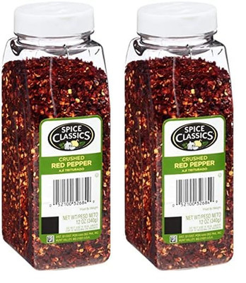 Spice Classics Crushed Red Pepper, 12 Oz - One 12 Ounce Container of Dried and C