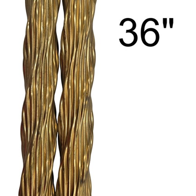 #ad Reeded Twisted Square Brass Tubing Pipe Pole Sleeve 36quot; Long x 3 4quot; Lot of 2 $56.99