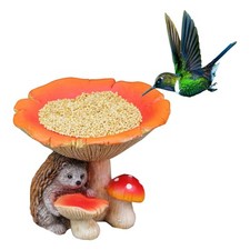 Hedgehog Mushroom Feeder Ornament Add Atmosphere Durable Resin Ornaments