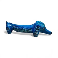BITOSSI Dog Rimini Blue Ceramic Italian Pottery Dachshund Vintage
