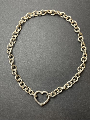 TIFFANY & Co Sterling Silver Large OPEN HEART CLASP Heavy Chain Necklace 18” 76g