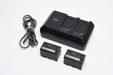 Canon CG-A10 dual battery charger w/ 2X BP-A30 batteries  power cord, great