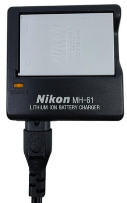 Nikon Genuine OEM Lithium Ion Charger MH-61 + EN-EL5 Battery Pack 3.7V 1100mAh