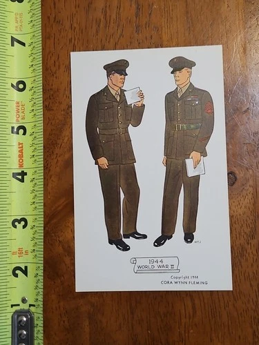 VINTAGE POSTCARD MILITARY MARINE UNIFORM CORA WYNN FLEMING 1944 1944 WORLD WAR 2