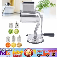Rotary Cheese Grater Hand Crank Vegetable Food Chopper Shredders Stainless Steel