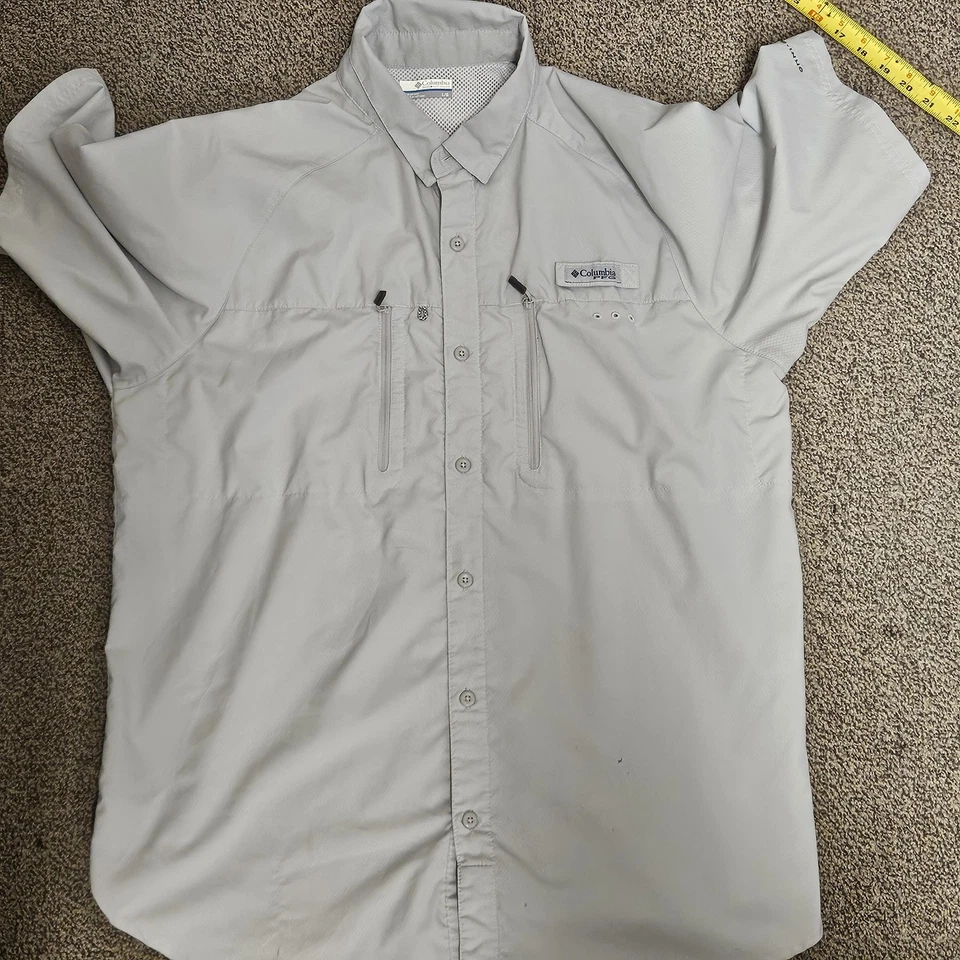 Columbia PFG Super Camisa Para Hombres Grande Gris Pesca Cuadros Omni Tono Foto 2 de 4