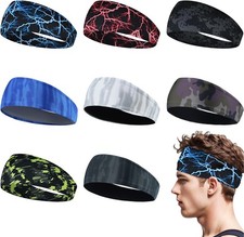 Sports Headband Running Workout Headbands Wide Sweatband Mens Stretchy Hairband