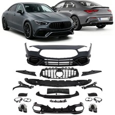 FRONTSTOßSTANGE+HECKDIFFUSOR SCHWARZ FÜR MERCEDES CLA C118 X118 AMG-LINE BIS 23