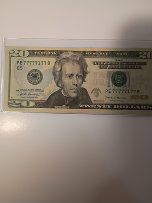 #ad 🔥Super Fancy Serial Number 20 Dollar Bill Red Hot Lucky Number 7 7s🔥 $400.00