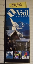 1991/92 VAIL SKI AREA 12P BROCHURE W/ TRAIL MAP INSIDE.  MINT