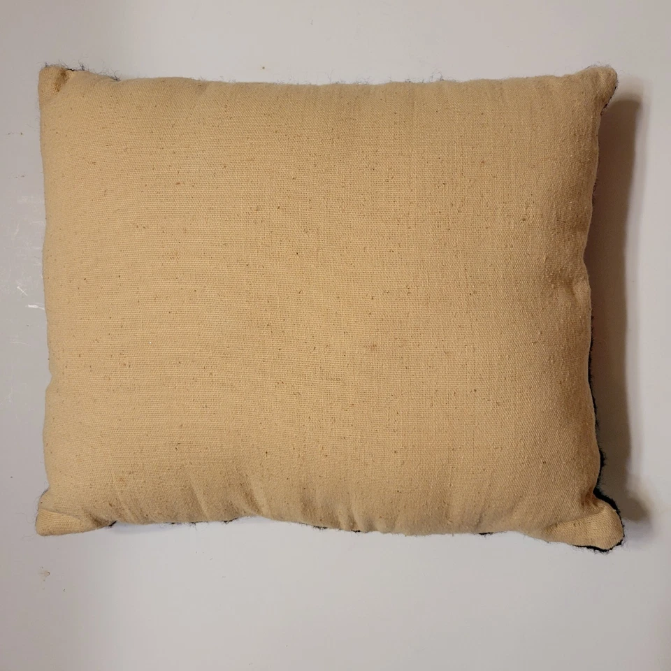 Almohada de punta de aguja Bargello vintage vibrante geométrica brillante colorida hecha a mano Foto 2 de 4