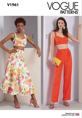 Schnittmuster Damenkombi Bustier u. Rock, Hose Vogue v1961 30-38/40-48