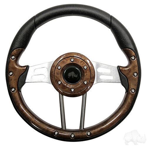 Volante, Aviator 4 Empuñadura Madera Grano/Radios Aluminio Cepillado 13" Diámetro - Imagen 2 de 2
