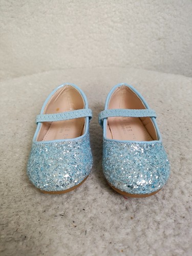 Kailee Baby Girls Flat 5M Blue Glitter Mary Jane Comfort Ballet Shoes - 第 2/20 張圖片