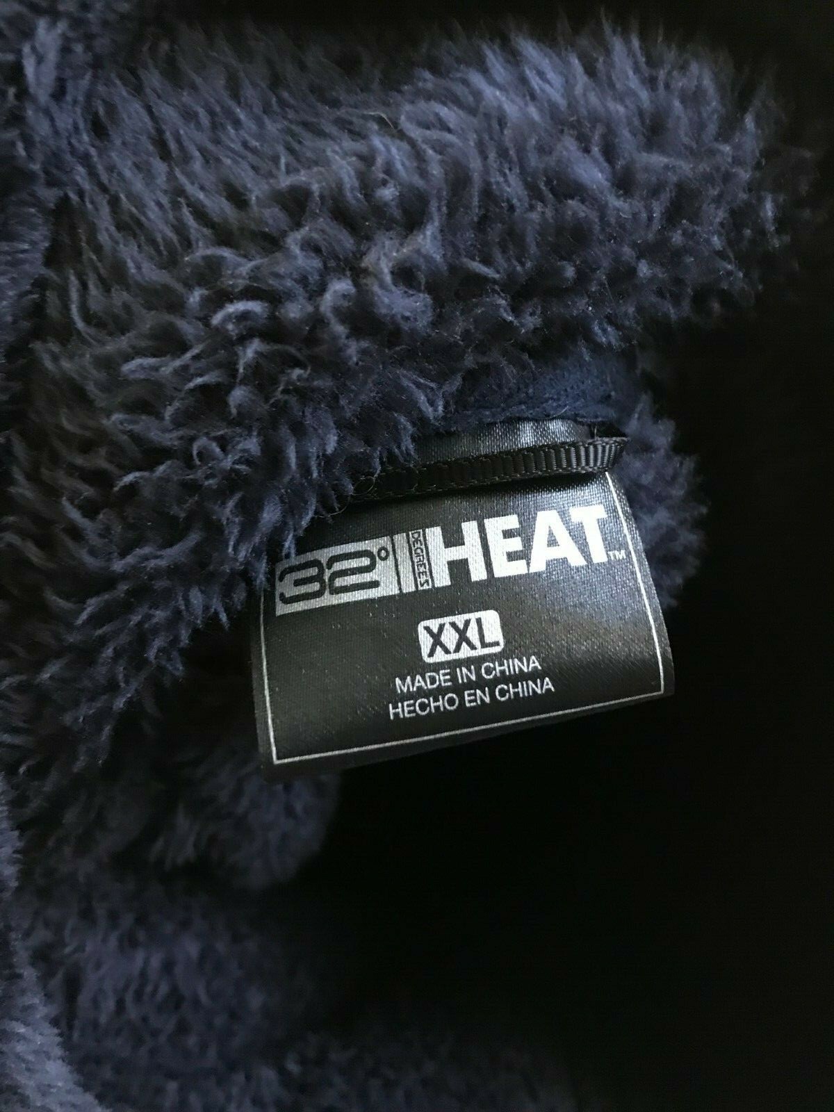 32 Degrees Heat Navy Blue Fleece Zip Up Jacket Gem