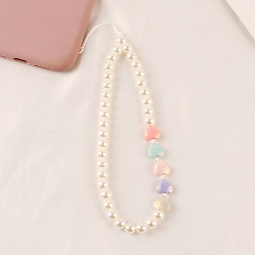 2pcs Imitation Pearl Portable Anti-Lost Colorful Heart Wrist Hanging Strap - Zdjęcie 10 z 12