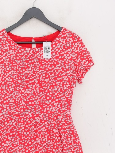 Jack Wills Women's Midi Dress UK 8 Red Cotton with Viscose A-Line - Picture 4 of 5