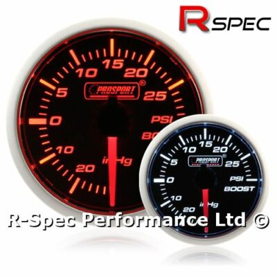 Prosport 52mm Super Amber / White Turbo Boost Gauge PSI - Schrittmotor Version