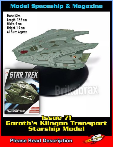 Eaglemoss Star Trek Starship Collection Edición 71: Goroth's Klingon Transport NUEVO - Imagen 1 de 7
