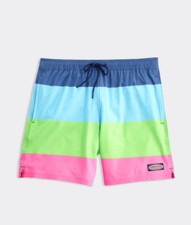 VINEYARD VINES Men s Blue Pink Green 7 Inch Chappy Swim Trunks Size Small