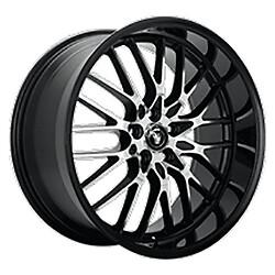 17x7 Konig 16MB Lace Gloss Black W/Machined Face Wheels 4x100 (40mm) Set of 4