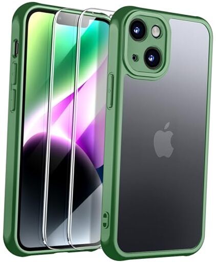 [3 in 1 for iPhone 14 Case, [Anti-Yellowing] [Military-Grade Protection] Green
