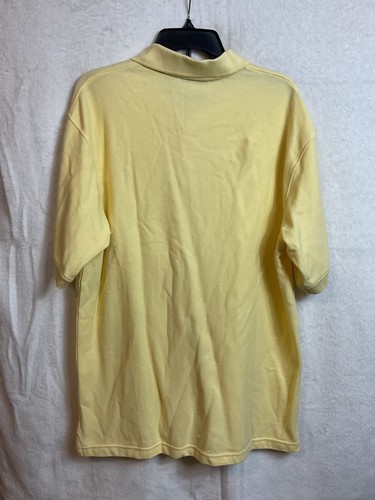 NWT Trader Bay Polo Shirt Mens Large Yellow Button Up Short Sleeve Casual Adult - Picture 2 of 7