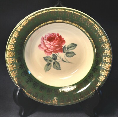 Set of 4 Ovington's  American Limoges American Beauty Roses 5 3/8'' Side Dish