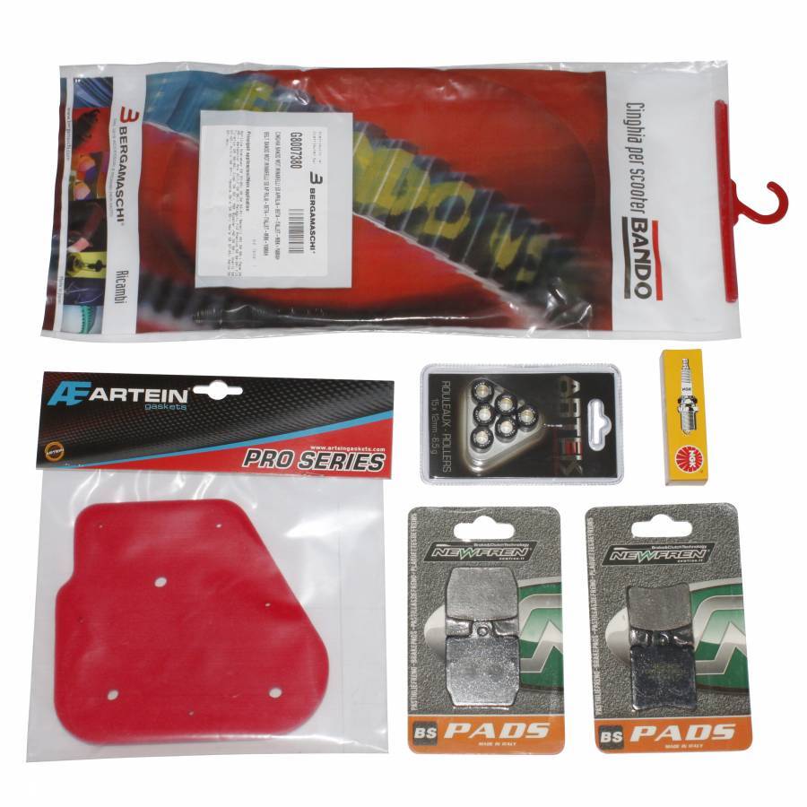 Pack entretien scooter 50 Nitro et Aerox 2T avec courroie renforcée et galets ajustés