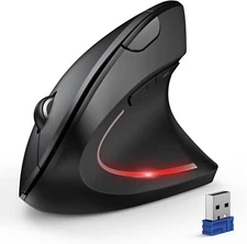 TECKNET Ergonomic Mouse Vertical 4800 DPI Optical Trac. 6 Adjustable DPI, Quiet