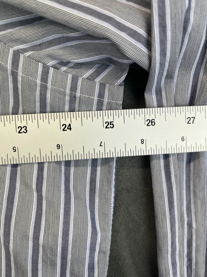 Ike Behar NY Button Down Shirt- Slim Fit - Mens 18 36/37 - Blue/Gray Stripes 622 - Image 4 of 4