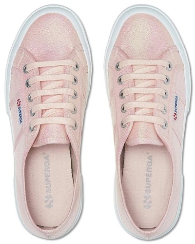Superga 2750 Pink Ish Iridescent Womens Canvas Trainers - Picture 2 of 5