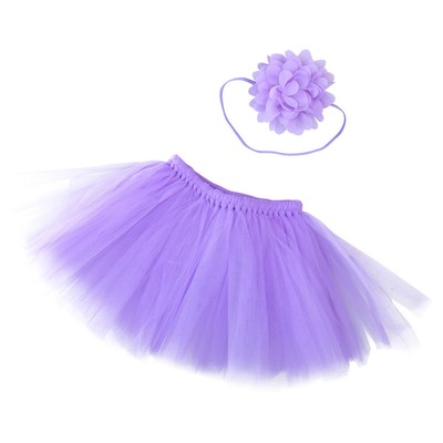 Skirt Headband Colorful Soft Tutu Skirt Flower Headband Baby Shower