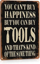 Funny Metal Sign Garage Wall Decor Grandpa's Buy Tools Workshop Decorations... 