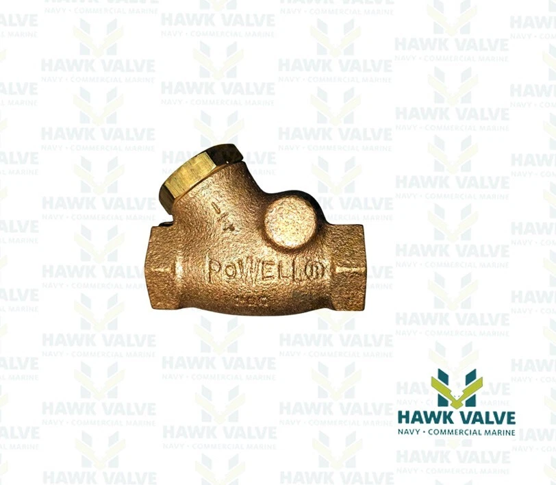 1/4" BRONZE 200 / 400 THREADED Y-PATTERN SWING CHECK VALVE - POWELL FIG.560 - Image 2 of 4