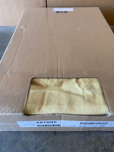 NEW IKEA EKTORP Loveseat With Chaise Cover Slipcover - Skaftarp Yellow / Plaid - Picture 2 of 2
