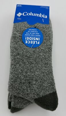 Columbia Men's Thermal Socks Gray w/Orange accent size 6-12 Fleece Lined  pair