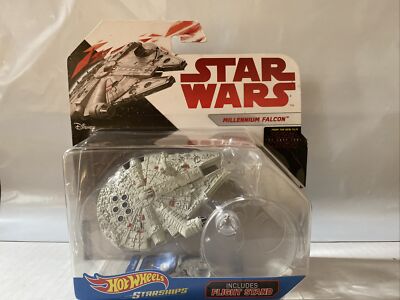 NIB Hot Wheels Star Wars Last Jedi Millennium Falcon with Flight Stand 4A 
