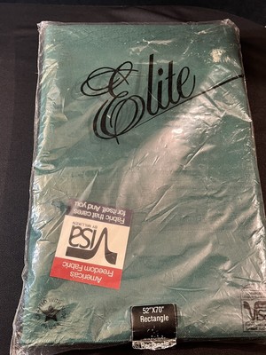 Vintage Visa Natural by Milliken Tablecloth Hunter Green Rectangular New Sealed