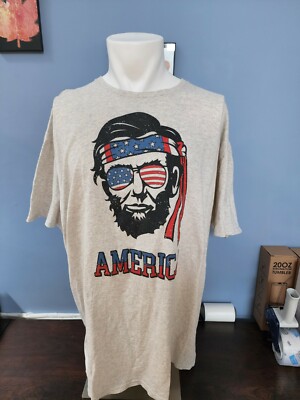Vintage Academy Of Sports Men's Abraham Lincoln America Graphic Tee XXL