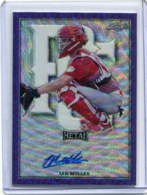 2020 Leaf Perfect Game All-American Metal Purple Wave Ian Moller Auto 5/8