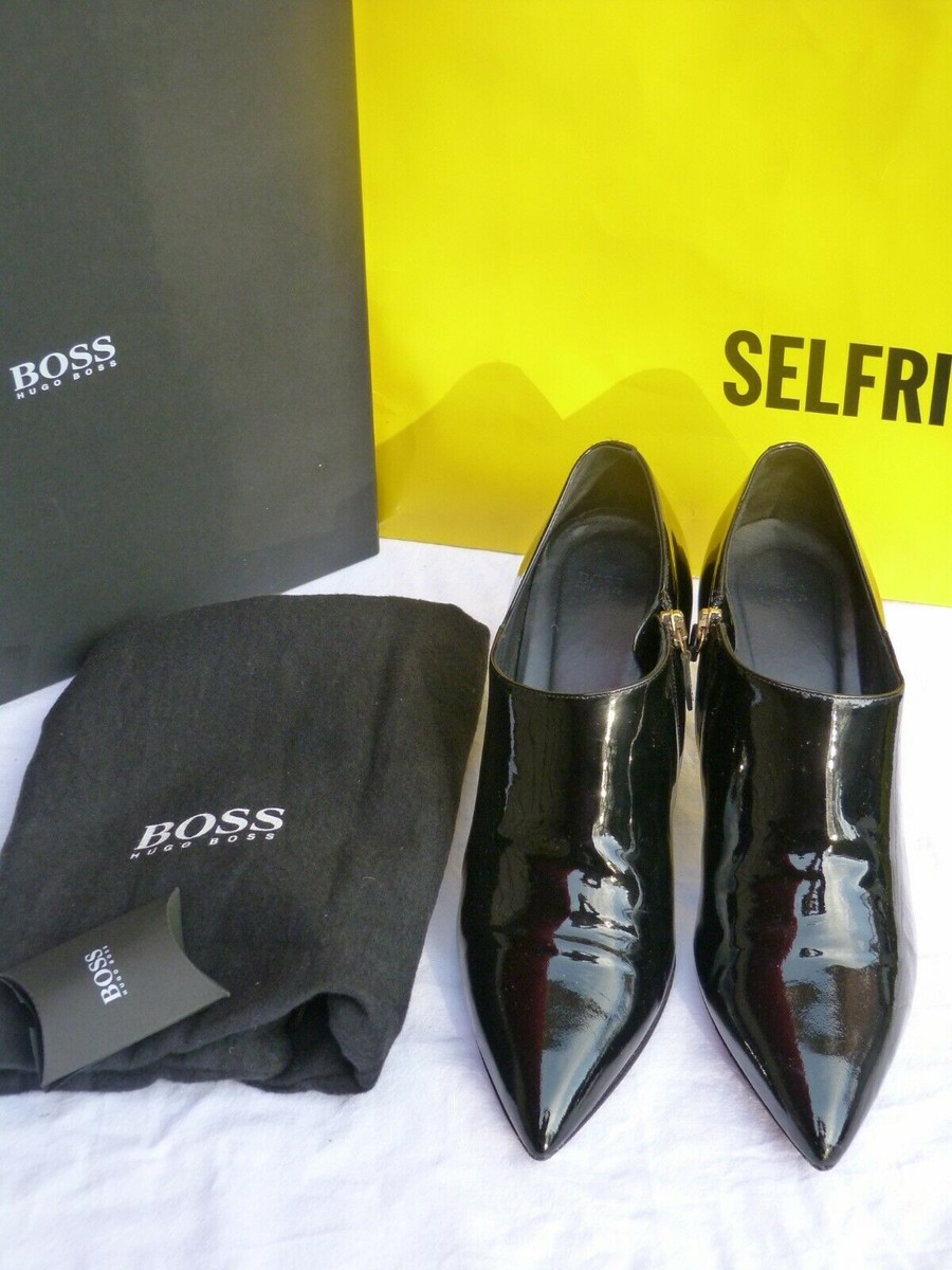 HUGO BOSS/Loryo/Women's ankle booties size UK5/38/black/patent