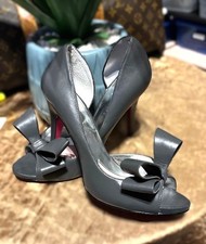 Paris Hilton Leather Open Toe with Bow Sz 8.5