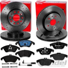 brembo BREMSSCHEIBEN + BELÄGE VORNE HINTEN für MERCEDES C-KLASSE W204 S204 W207