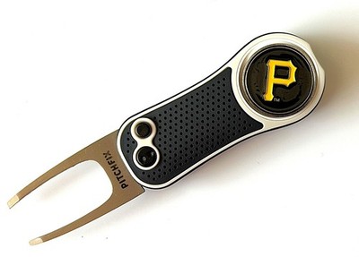 Pittsburgh Pirates Pitchfix 3.0 Switchblade Divot Tool w/Golf Ball Marker