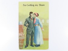 Antique 1911 Postcard Lady Man Romance Sent To Johnstown D527